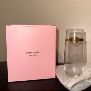 Kate Spade New York With Love Clear Glass Stemless Champagne Flutes Set Of 2 New